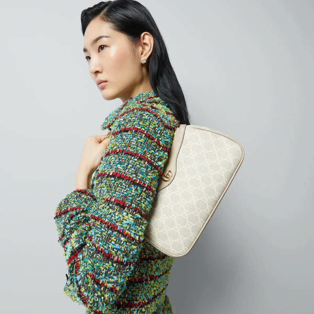 Canvas Patterned Shoulder Bag