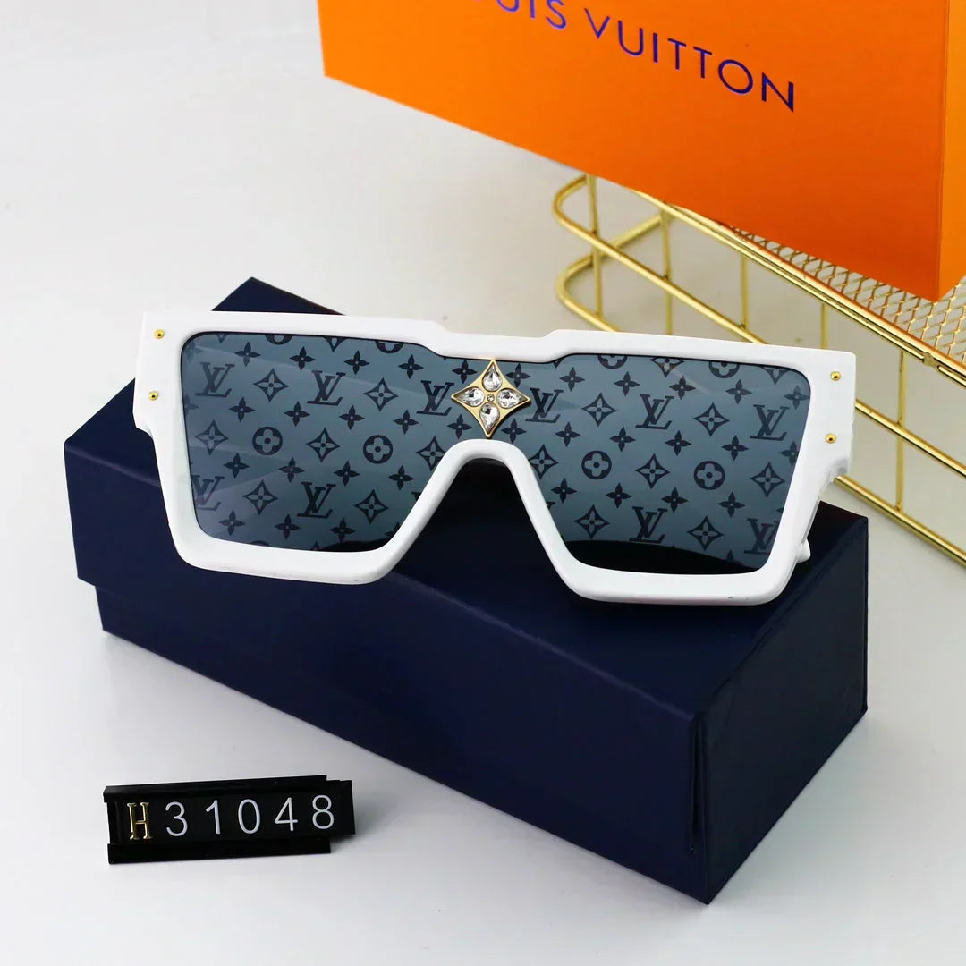 Weiße Square-Sonnenbrille H31048 Detailansicht