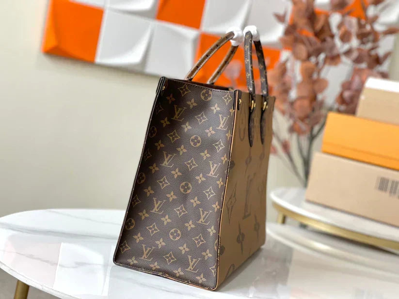 Luxe Monogram Leather Tote Bag