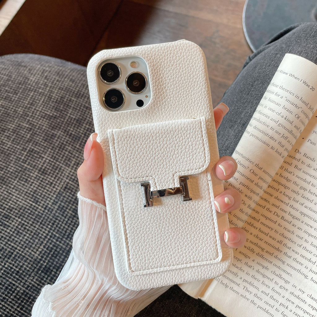 H kártyatartó bőr iPhone tok