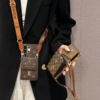 Luxury Advanced Leather Samsung Phone Case with Wallet and Strap.