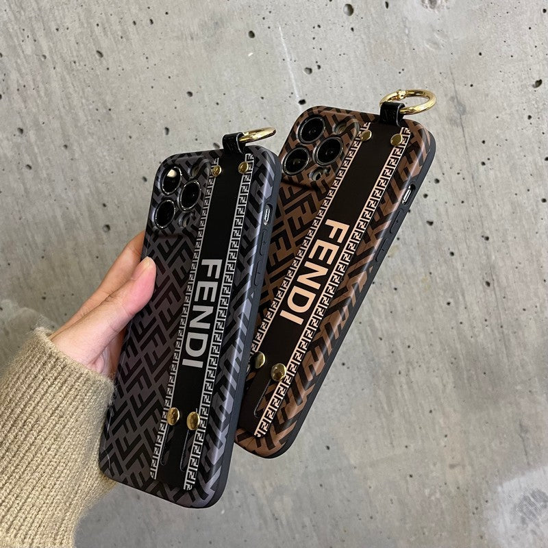 Eleganckie etui na iPhone'a z opaską na nadgarstek