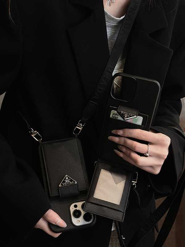 Luxus Crossbody bőr iPhone tok