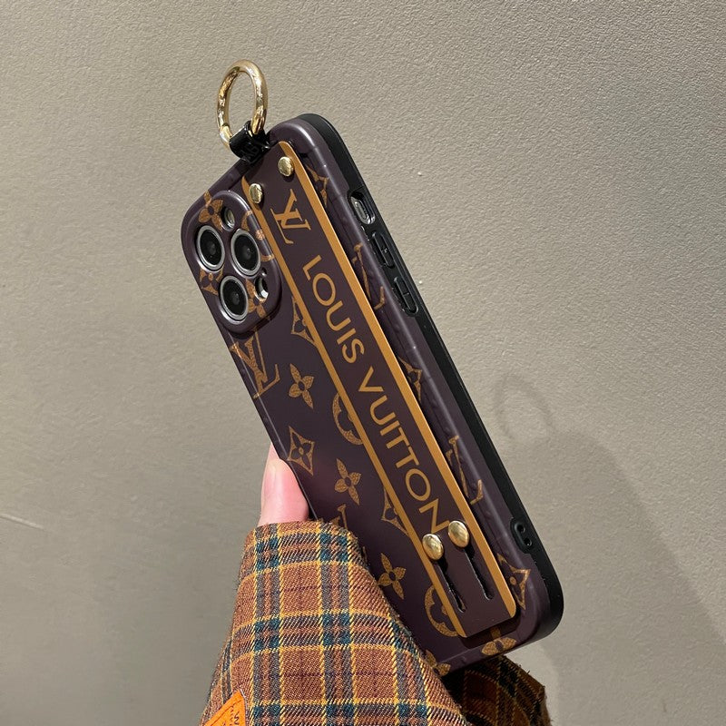 Luxuriöse iPhone-Hülle mit braunem Armband