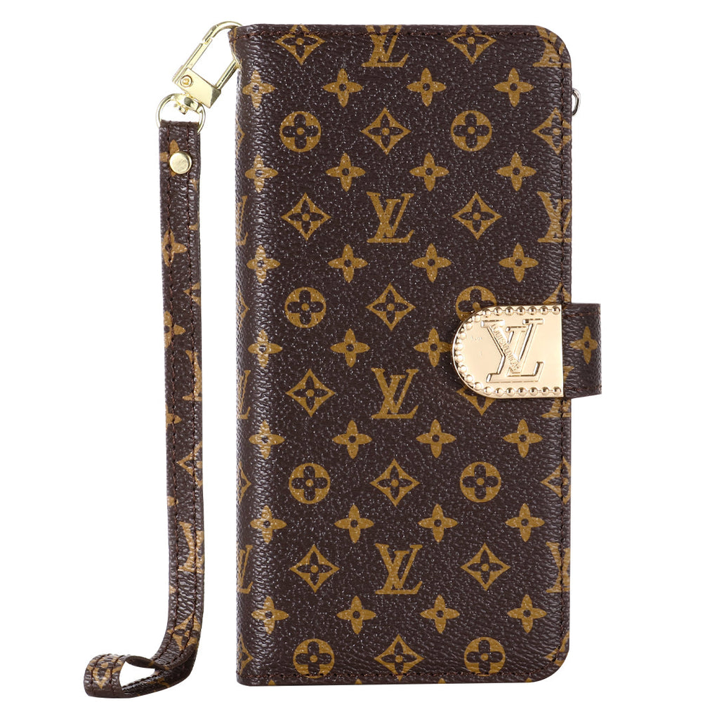 MONOGRAM CANVAS LEREN PORTEFEUILLE SAMSUNG MOBIEL TELEFOONHOESJE