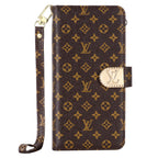 MONOGRAM CANVAS LEREN PORTEFEUILLE SAMSUNG MOBIEL TELEFOONHOESJE