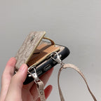 Klassische iPhone-Hülle mit Geldbörse und Riemen, Weiß – SZK240402