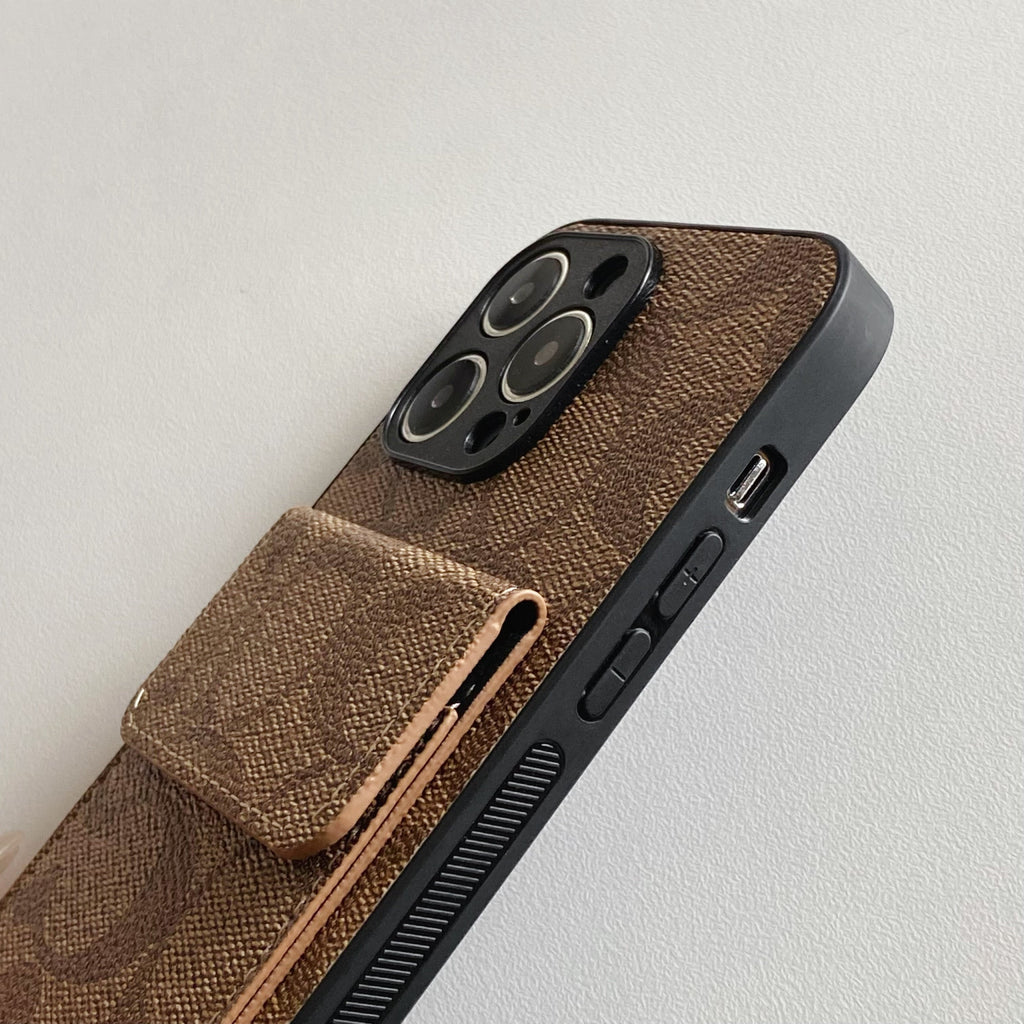 Κλασική θήκη iPhone με Πορτοφόλι ανοιχτό καφέ-HP240513