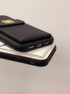 Étui de luxe pour iPhone avec porte-cartes Noir-QBK240603