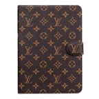 Ylellinen Canvas Monogram Nahka Raikas Summer Theme Pattern Apple iPad -kotelo musta