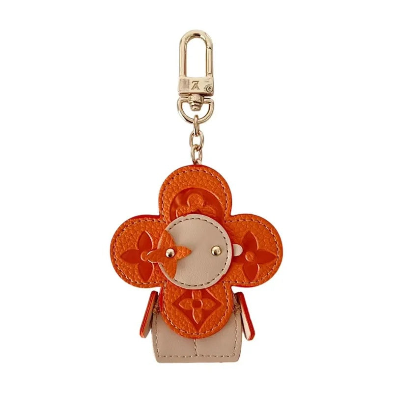 Flower Leather Bag Charm | Cute Keychain & Handbag Accessory