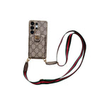 Luxury Monogram Crossbody Phone Case with Card Pocket and Shoulder Strap