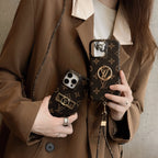 Luxe iPhone-hoesje met kaarthouder en ketting