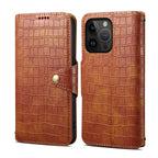 Alligator Print iPhone tok pénztárcával és szíjjal