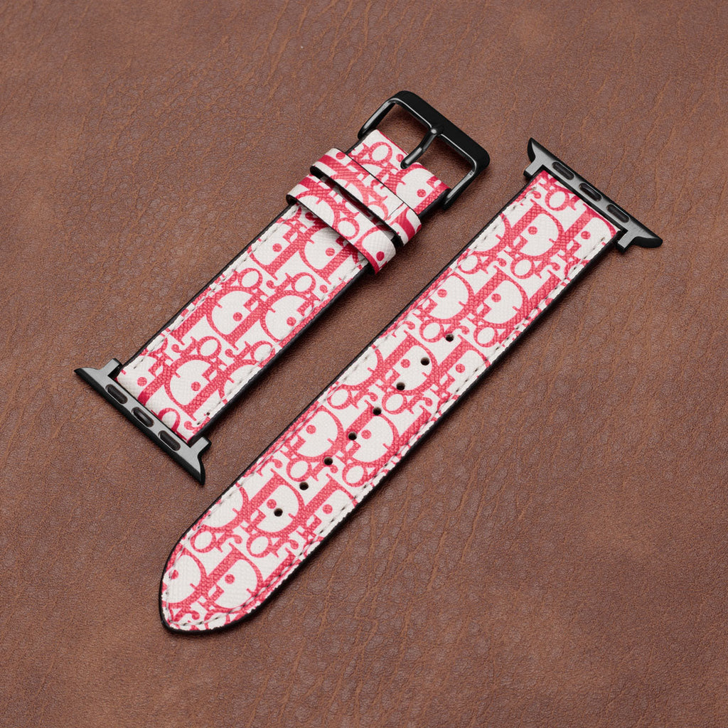 Leather Monogram Apple Watch Bands