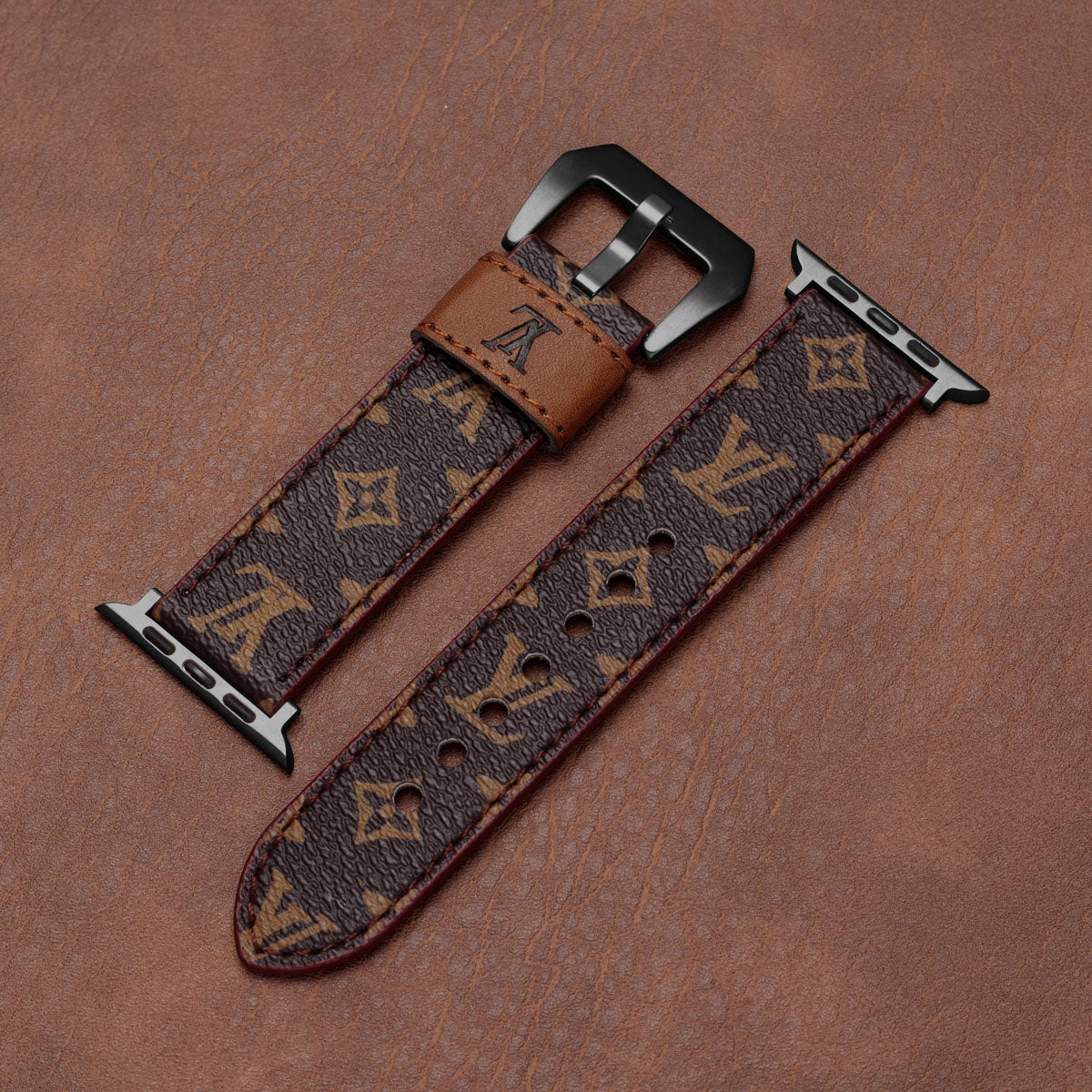 Leather Monogram Apple Watch Bands