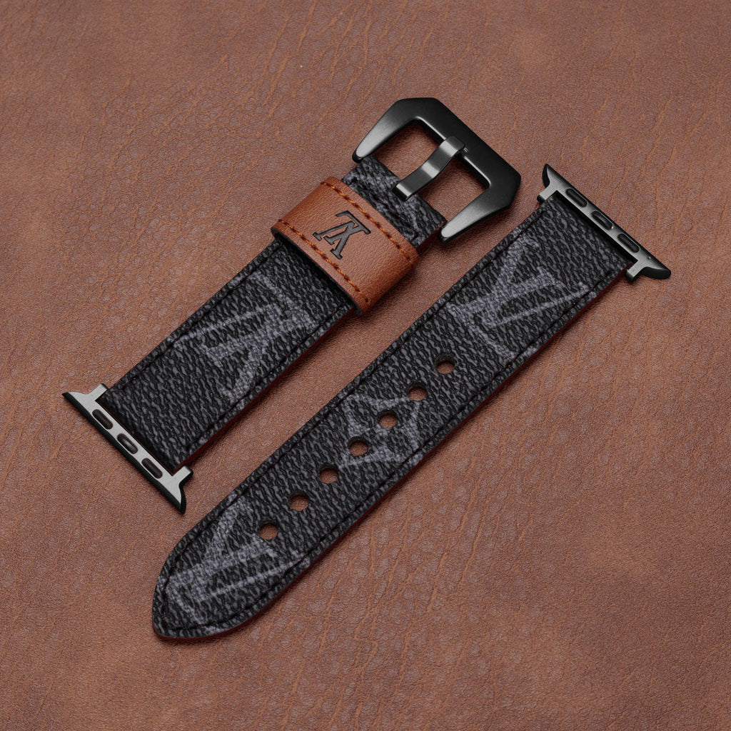 Leather Monogram Apple Watch Bands