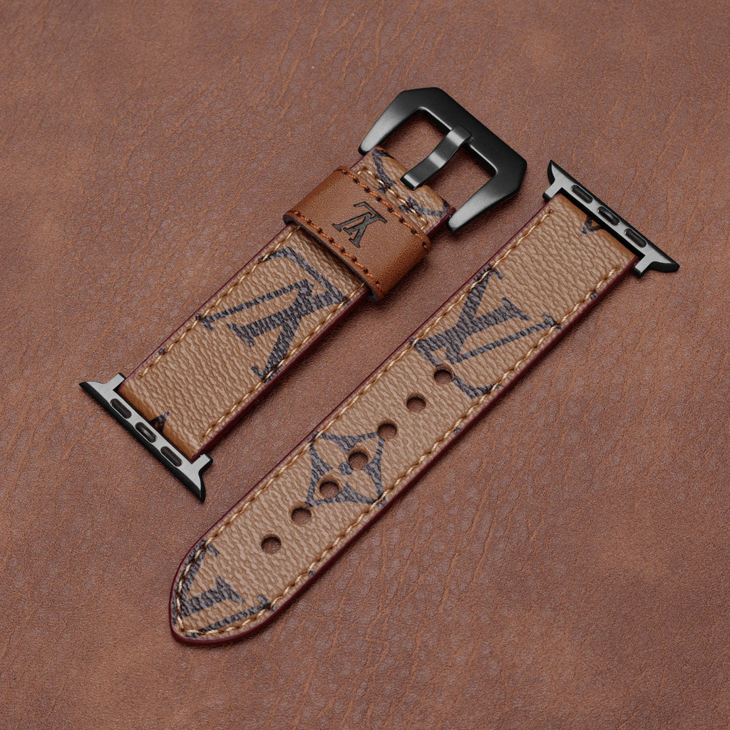 Leather Monogram Apple Watch Bands