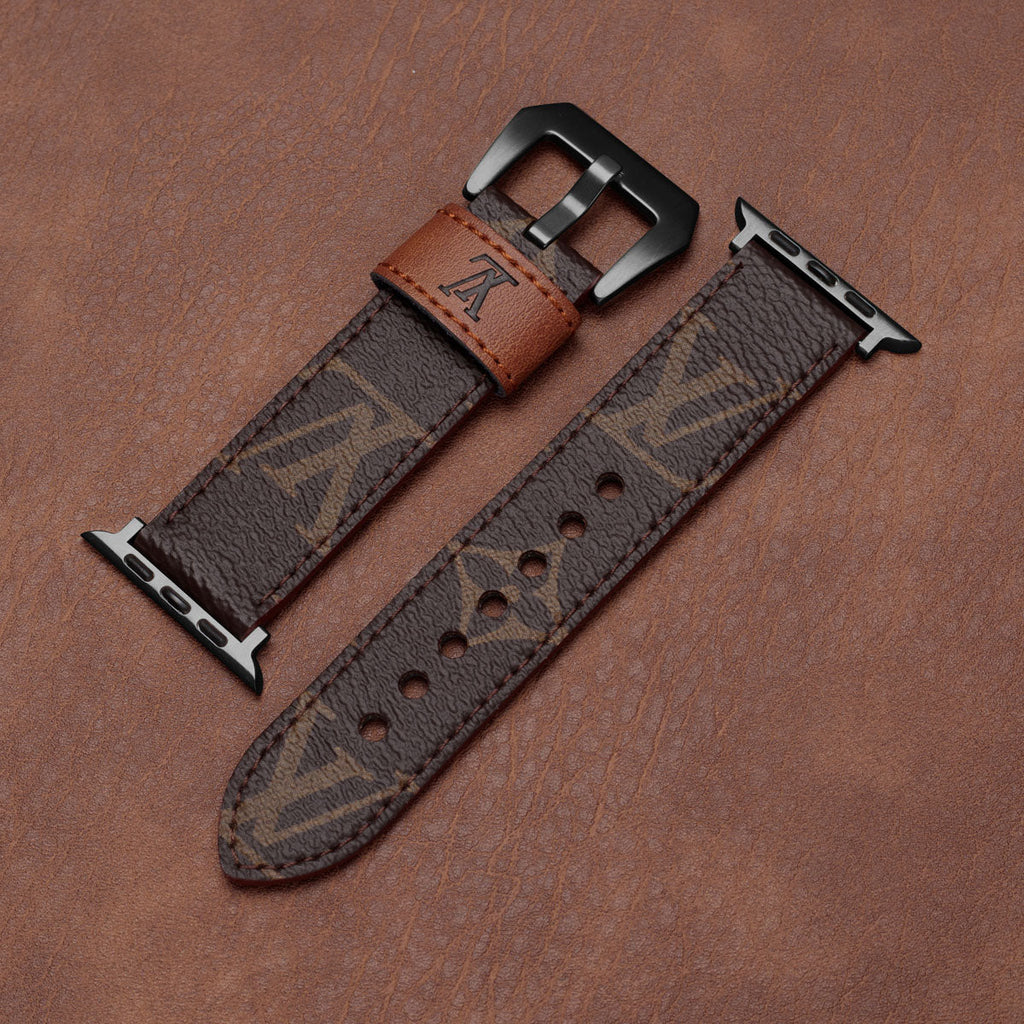Leather Monogram Apple Watch Bands