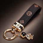 Genuine Leather Luxury Car Astronaut Keychain