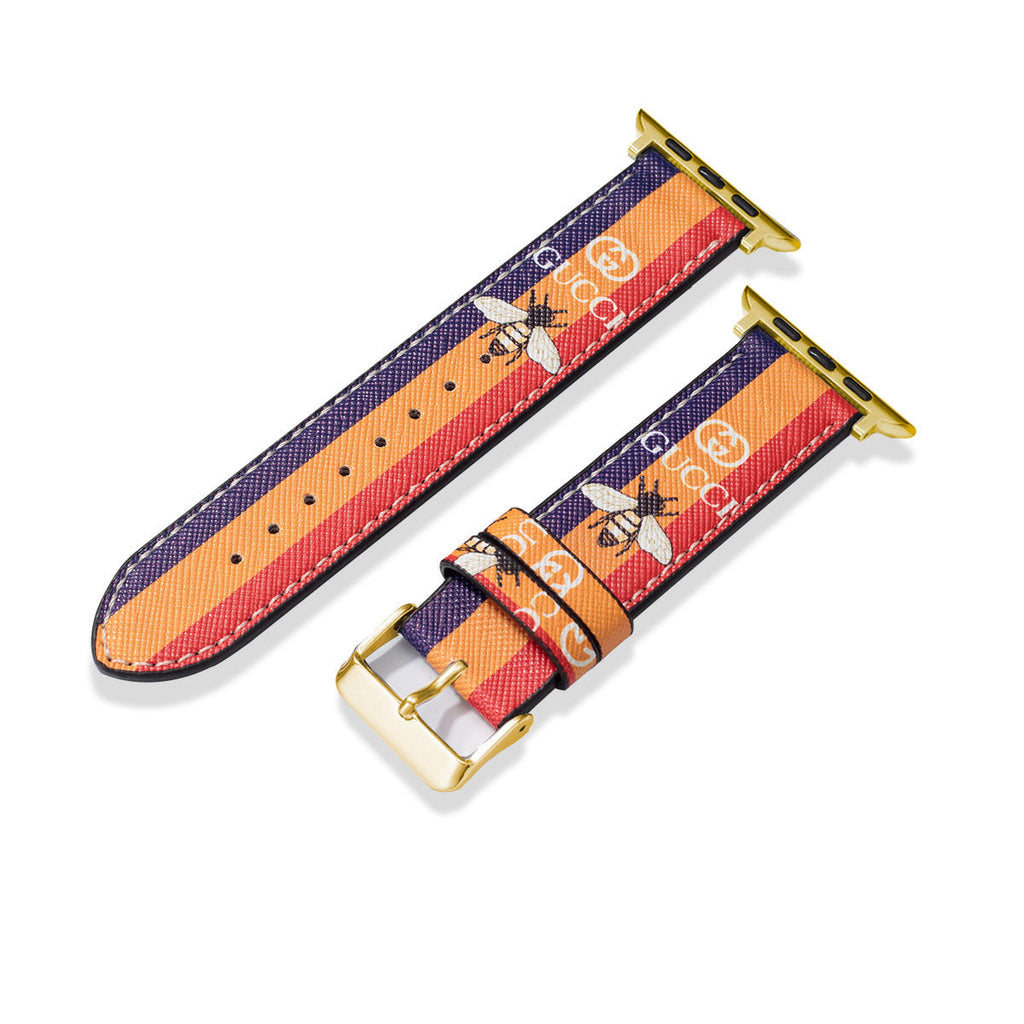 Leather Monogram Apple Watch Bands