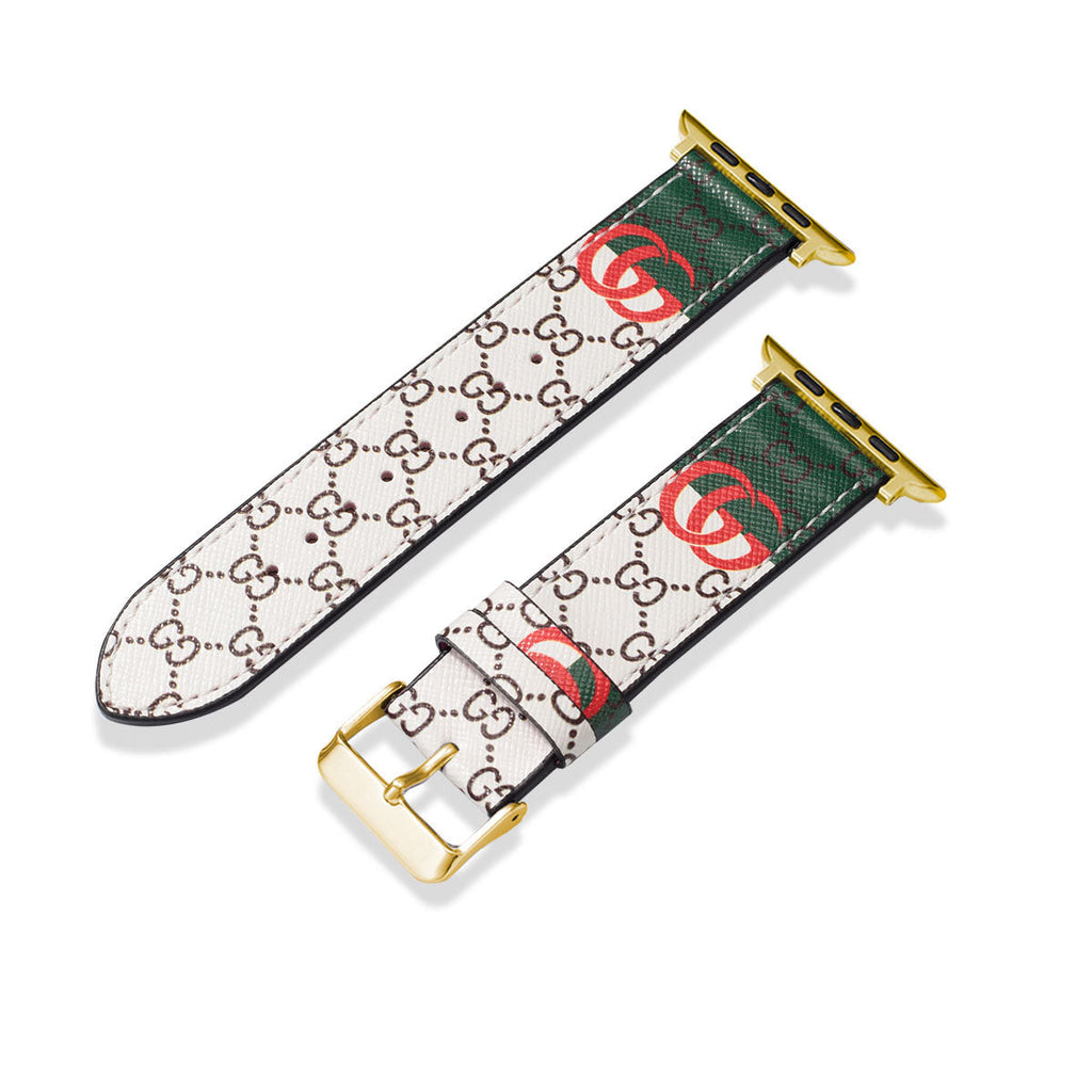 Leather Monogram Apple Watch Bands