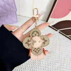 Flower Leather Bag Charm | Cute Keychain & Handbag Accessory