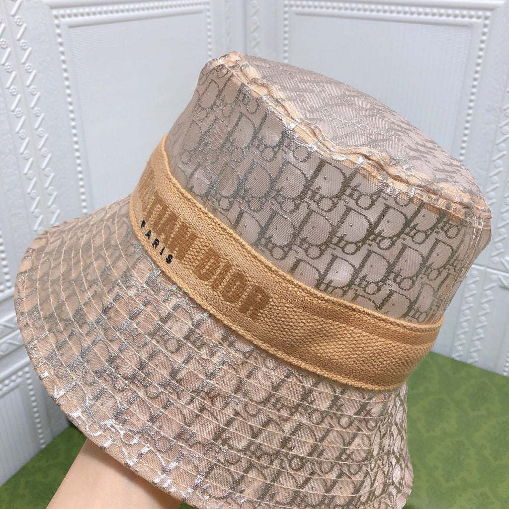 Vintage Sheer Organza Logo Bucket Hat for Women & Men