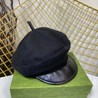 Classic GG Metal Logo Octagonal Flat Cap | Luxury Designer Cashmere Hat