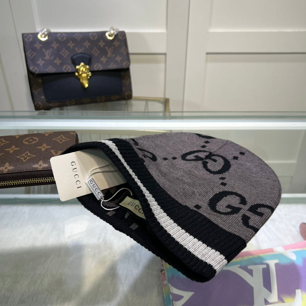 Classic GG Jacquard Wool Knit Beanie | Luxury Designer Winter Hat