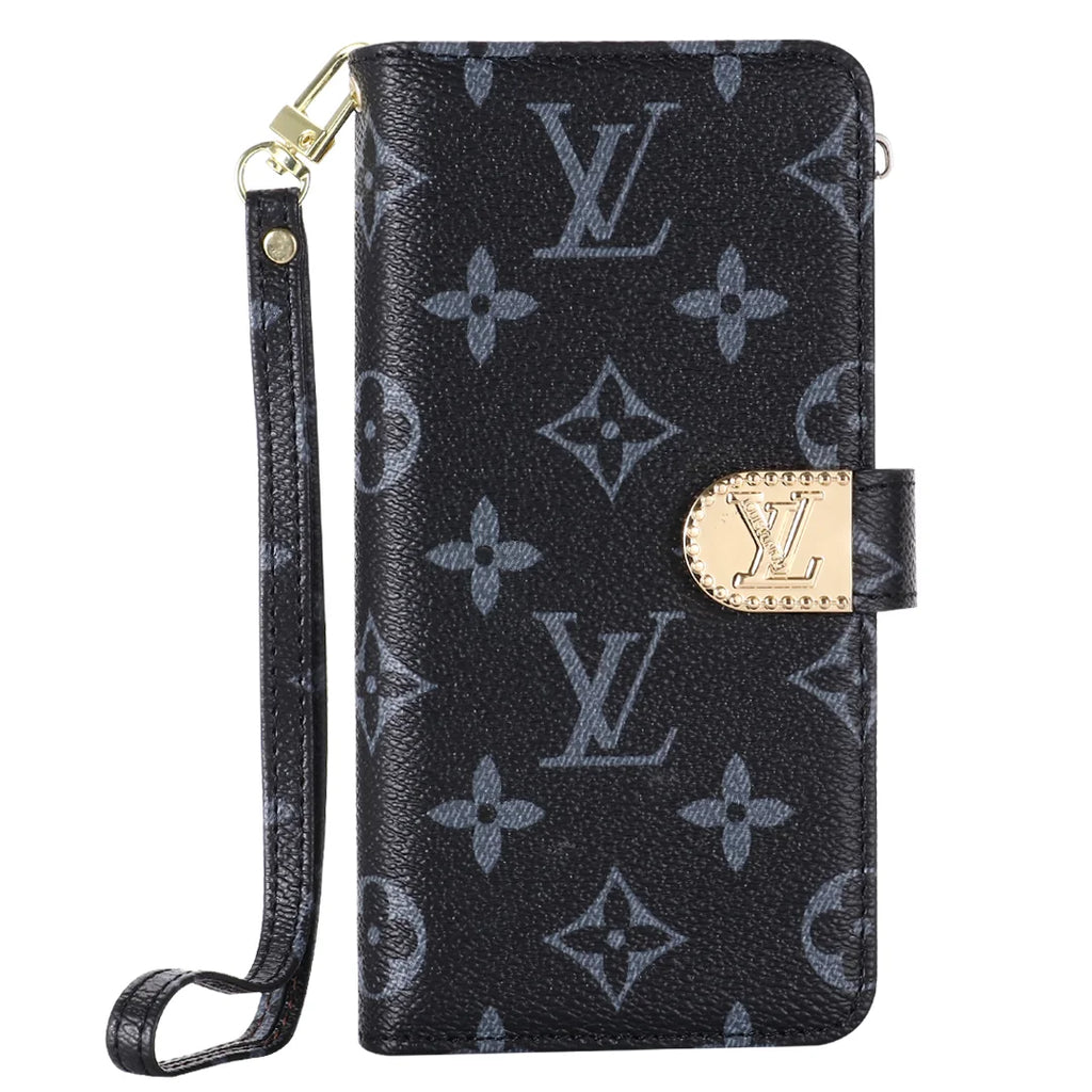 MONOGRAM CANVAS LEREN PORTEFEUILLE SAMSUNG MOBIEL TELEFOONHOESJE