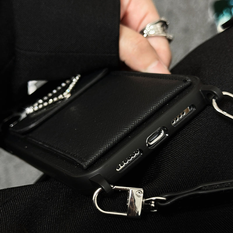 Lyxigt Crossbody-läderfodral för iPhone