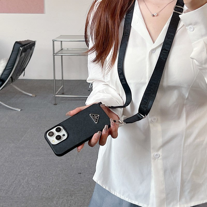 Luxus Crossbody bőr iPhone tok