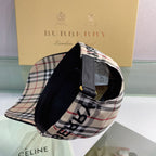 Luxury Baseball Cap Classic Check Embroidered