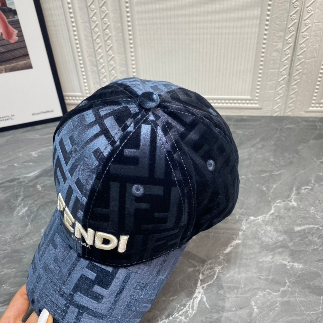 Luxury FF Gold Velvet Baseball Cap | Luxury Designer Adjustable Hat