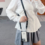 Luxus Crossbody bőr iPhone tok