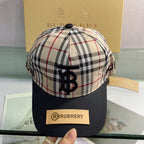 Luxury Baseball Cap Classic Check Embroidered