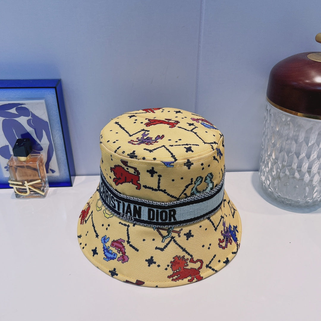 Vintage Oblique Webbing Bucket Hat | Luxury Designer Cotton Bucket Hat