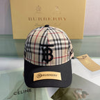 Luxury Baseball Cap Classic Check Embroidered
