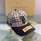 Luxury Baseball Cap Classic Check Embroidered