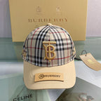 Luxury Baseball Cap Classic Check Embroidered
