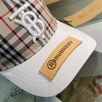 Luxury Baseball Cap Classic Check Embroidered