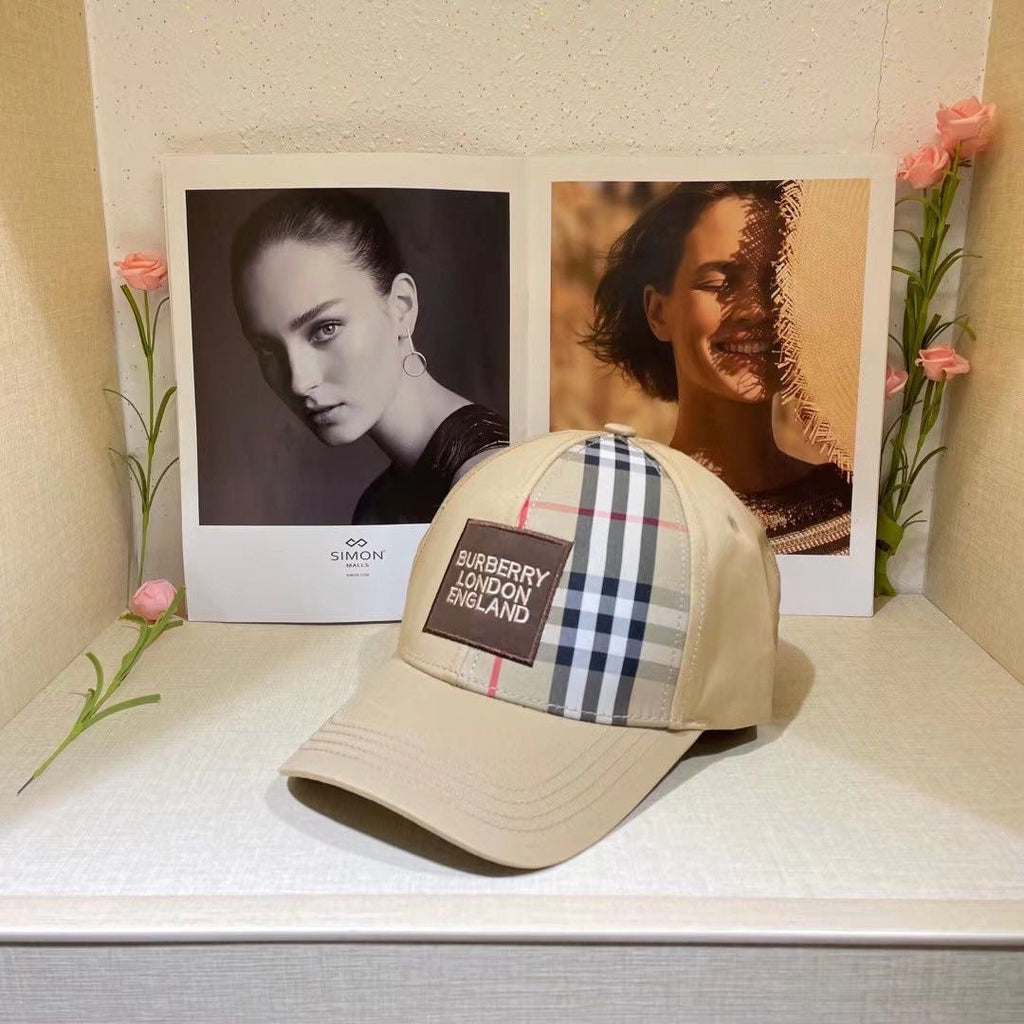 Luxury Check Embroidered Baseball Cap