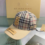 Luxury Baseball Cap Classic Check Embroidered