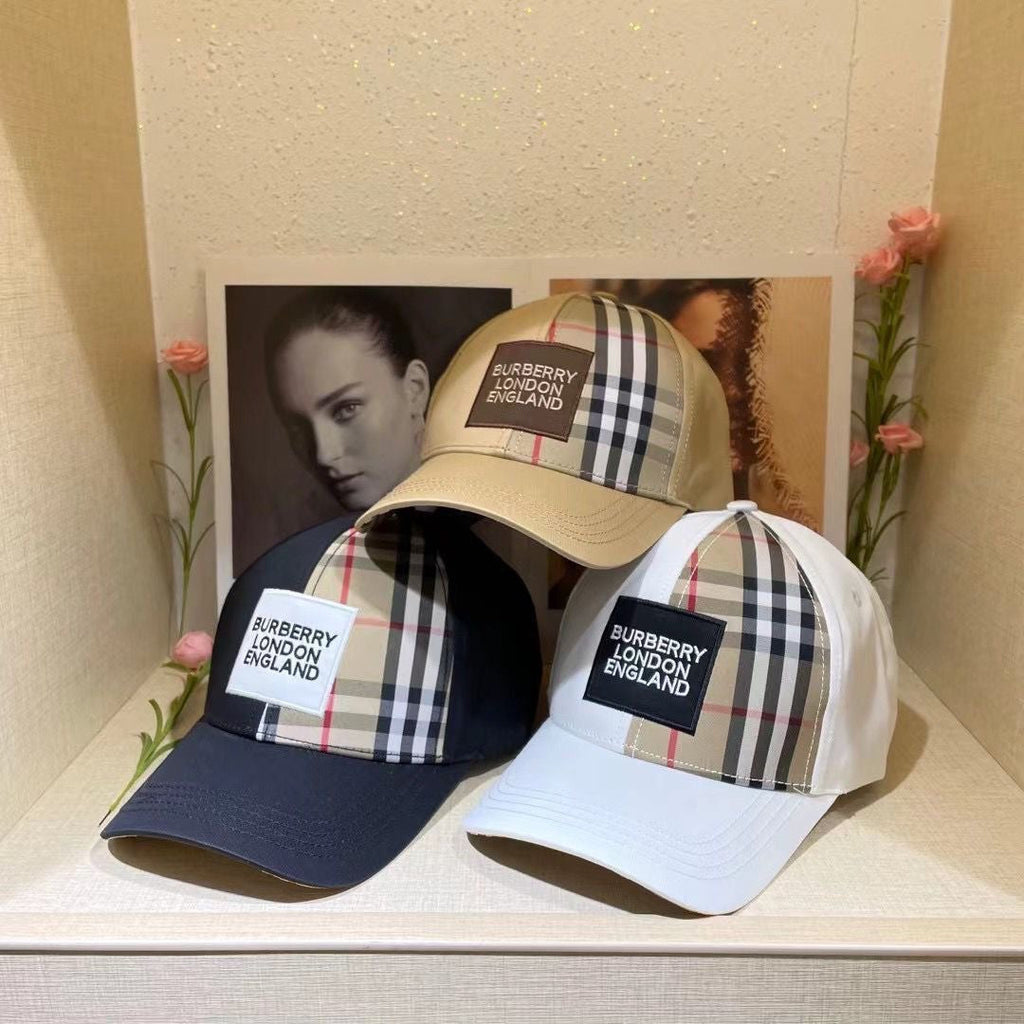 Luxury Check Embroidered Baseball Cap