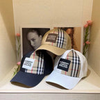 Luxury Check Embroidered Baseball Cap