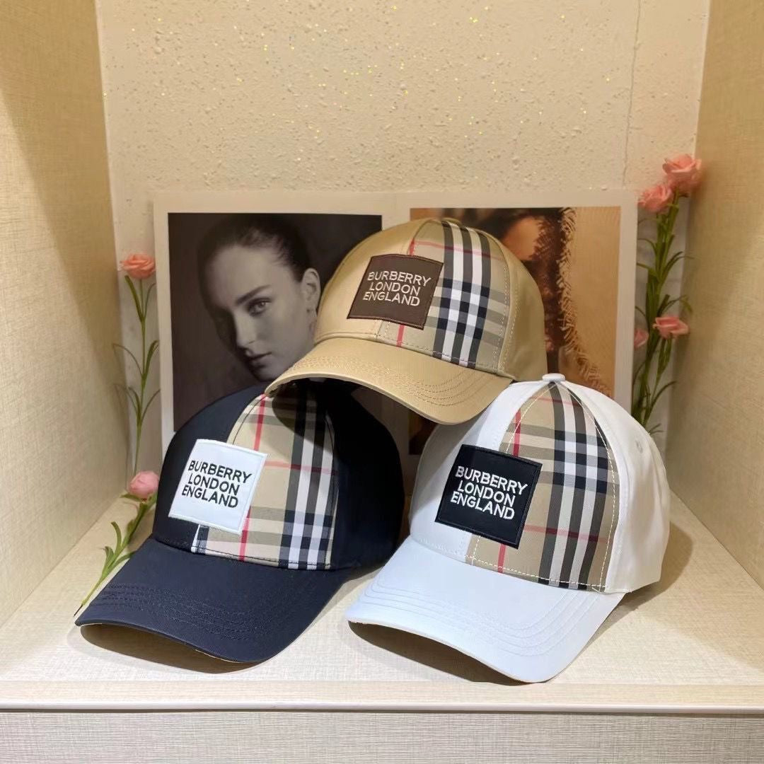 Luxury Check Embroidered Baseball Cap