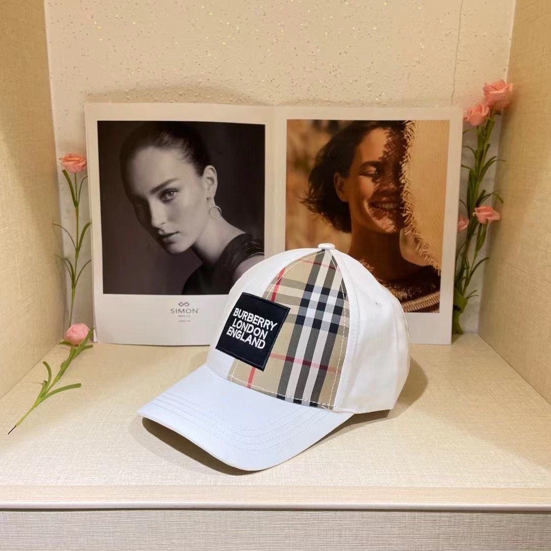 Luxury Check Embroidered Baseball Cap