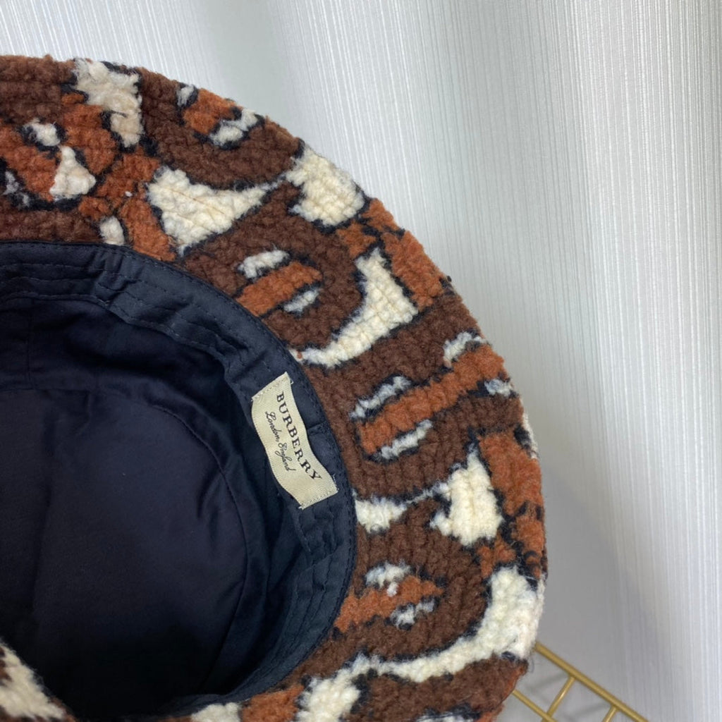 Luxury Check Lamb Wool Bucket Hat | Luxury Designer Winter Hat