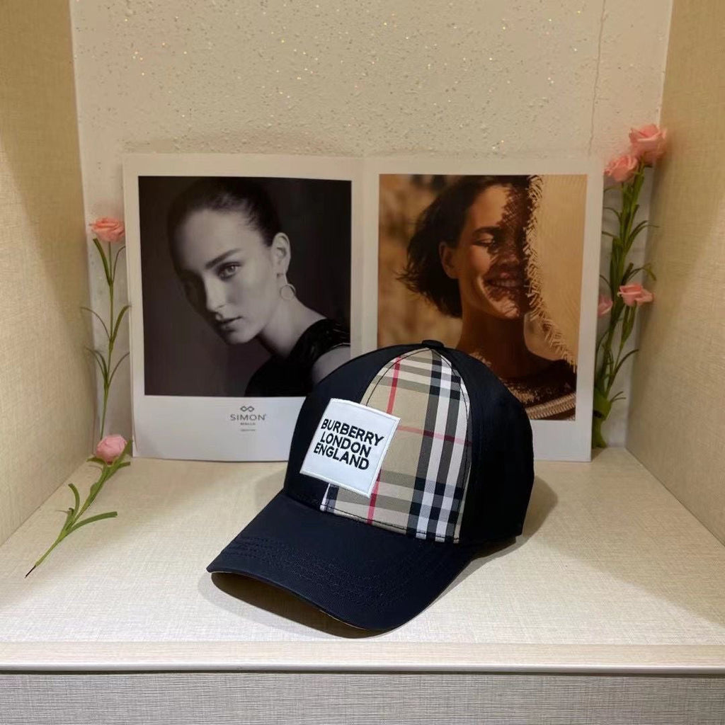 Luxury Check Embroidered Baseball Cap